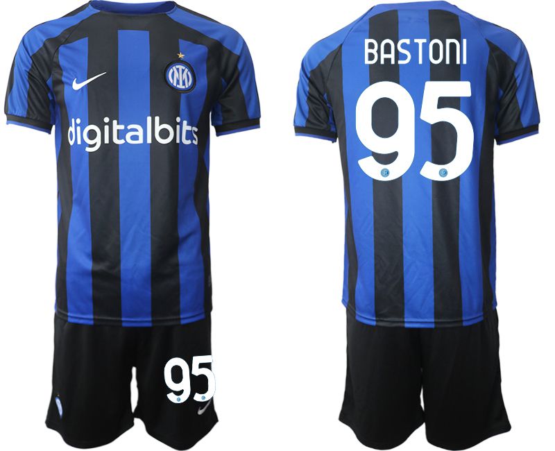 Men 2022-2023 Club Inter Milan home blue #95 Soccer Jersey->customized soccer jersey->Custom Jersey